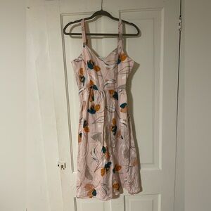 Floral Pink Linen Dress